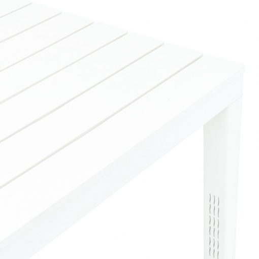 Vrtna miza bela 78x78x72 cm plastika