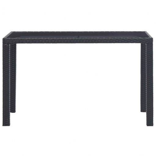 Vrtna miza črna 123x60x74 cm poli ratan