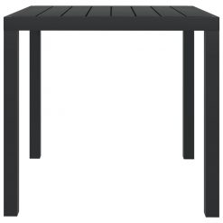 Vrtna miza črna 80x80x74 cm aluminij in WPC