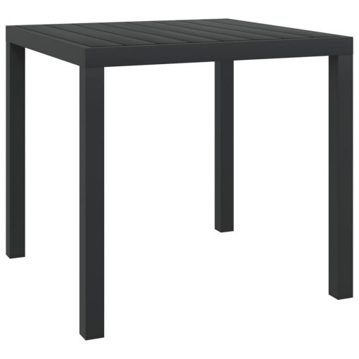 Vrtna miza črna 80x80x74 cm aluminij in WPC