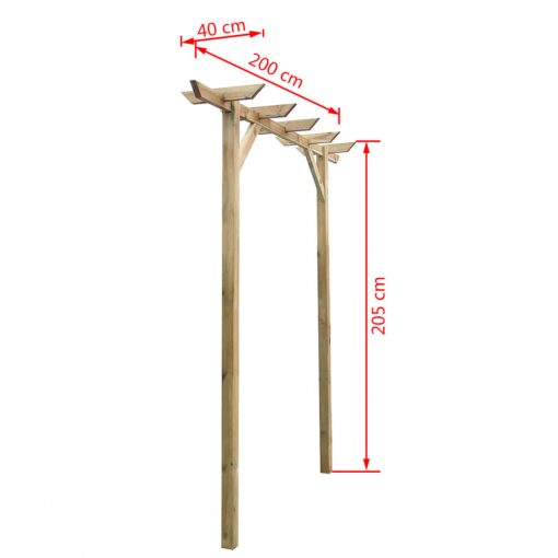 Vrtna pergola 200x40x205 cm lesena