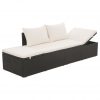 Vrtna postelja poli ratan 195x60 cm črna