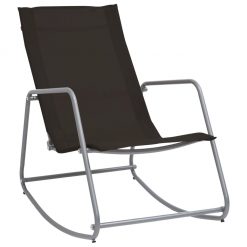 Vrtni gugalni stol črn 95x54x85 cm tekstil