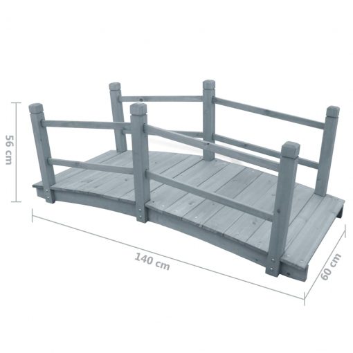 Vrtni most siv 140x60x56 cm trden les jelke