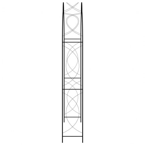 Vrtni obok črne barve 150x34x240 cm železo