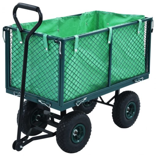 Vrtni ročni voziček zelen 350 kg