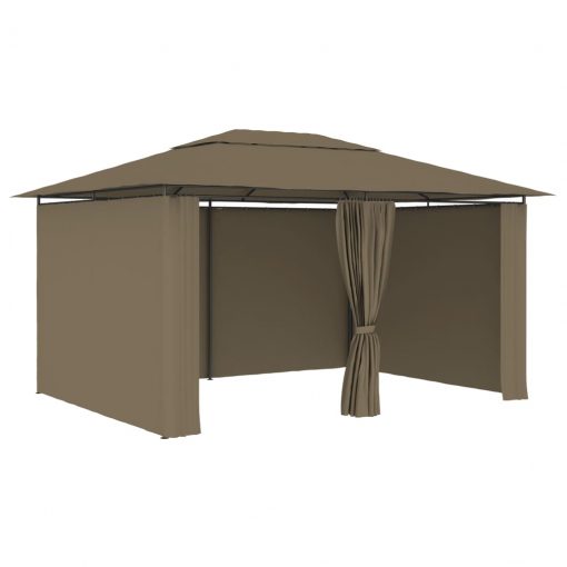 Vrtni šotor z zavesami 4x3 m taupe 180 g/m²