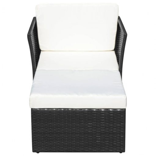 Vrtni stol in stolček poli ratan črne barve