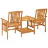 Vrtni stoli s čajno mizico in blazinami trden akacijev les