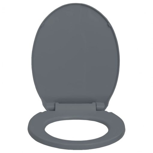 WC deska s počasnim zapiranjem hitro nameščanje siva ovalna