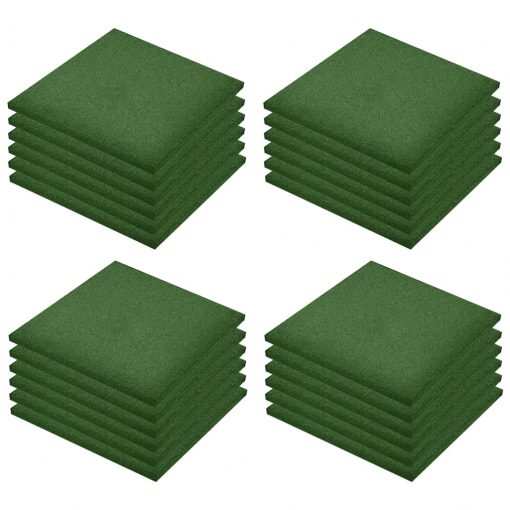 Zaščitne plošče 24 kosov guma 50x50x3 cm zelene