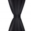Zatemnitvene zavese 2 kosa z obročki 135x175 cm črne barve