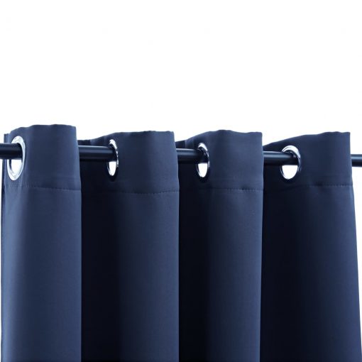 Zatemnitvene zavese s kovinskimi obročki 2 kosa modre 140x175cm