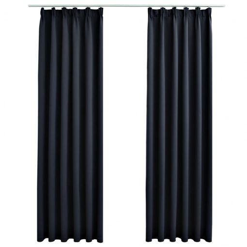 Zatemnitvene zavese z obešali 2 kosa antracitne 140x175 cm