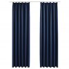 Zatemnitvene zavese z obešali 2 kosa modre 140x225 cm