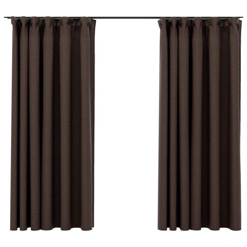 Zatemnitvene zavese z obešali 2 kosa taupe 140x175 cm