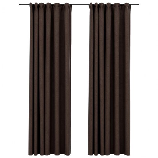 Zatemnitvene zavese z obešali 2 kosa taupe 140x245 cm