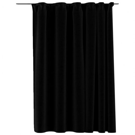 Zatemnitvene zavese z obešali videz platna črne 290x245 cm