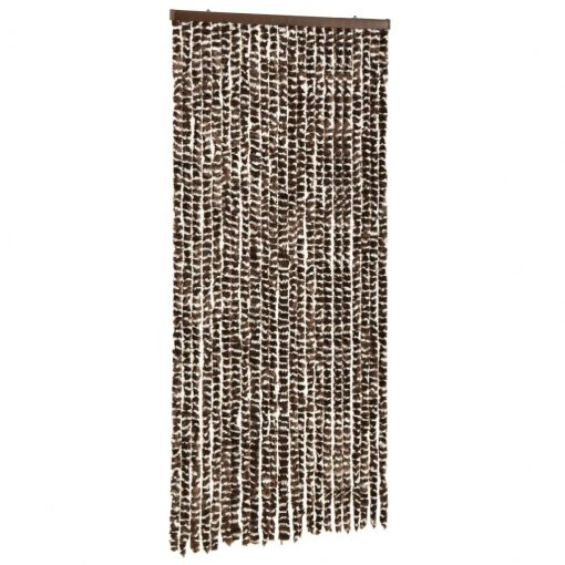Zavesa proti mrčesu rjava in bela 100x220 cm šenilja