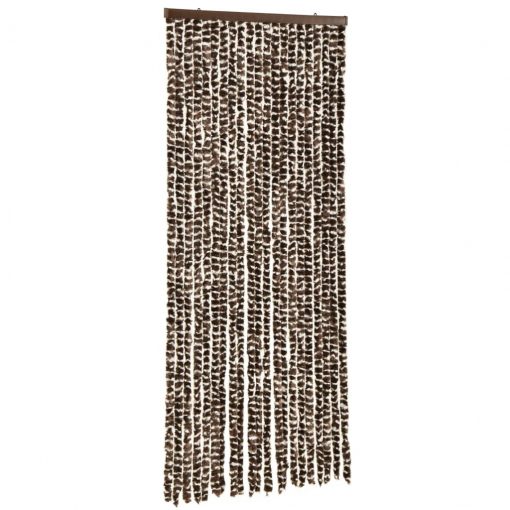 Zavesa proti mrčesu rjava in bela 56x185 cm šenilja