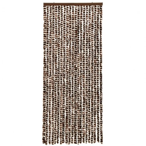 Zavesa proti mrčesu rjava in bela 56x185 cm šenilja