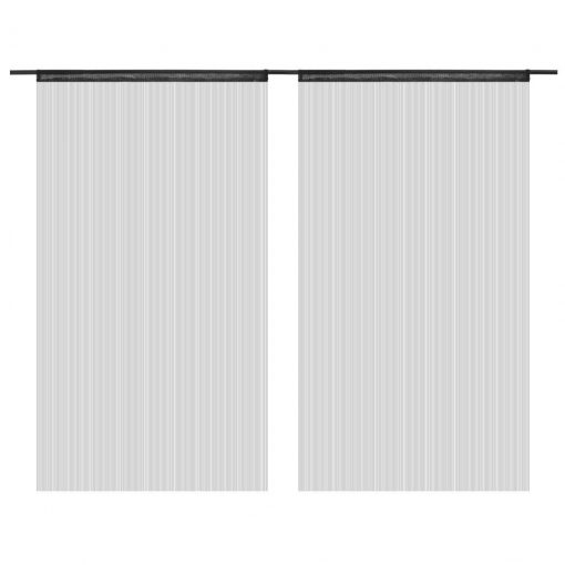 Zavese iz nitk 2 kosa 100x250 cm črne barve