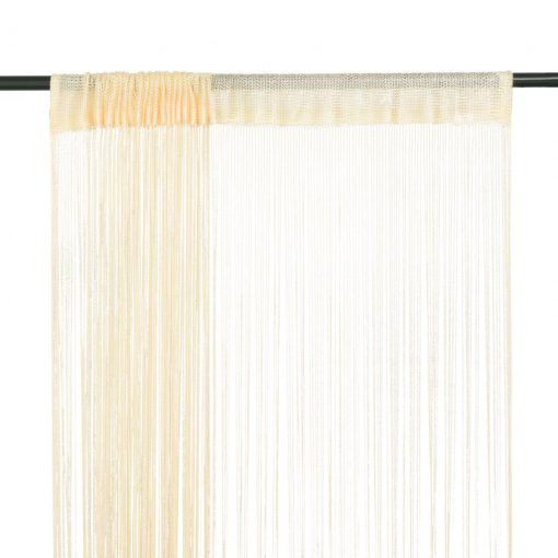 Zavese iz nitk 2 kosa 100x250 cm kremne barve