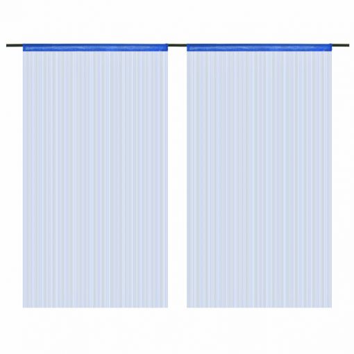 Zavese iz nitk 2 kosa 100x250 cm modre barve