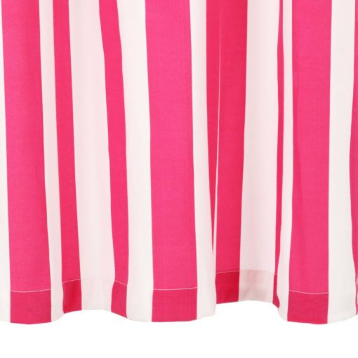 Zavese s kovinskimi obročki 2 kosa blago 140x175 cm roza črte