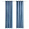 Zavese s kovinskimi obročki 2 kosa bombaž 140x175 cm modre