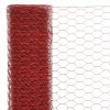 Žična mreža za ograjo jeklo s PVC oblogo 25x1 m rdeča