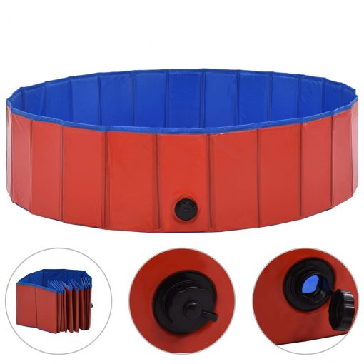 Zložljiv bazen za pse rdeč 120x30 cm PVC