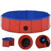 Zložljiv bazen za pse rdeč 80x20 cm PVC