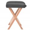 Zložljiv masažni stolček z 12 cm debelim sedežem 2 blazini črn
