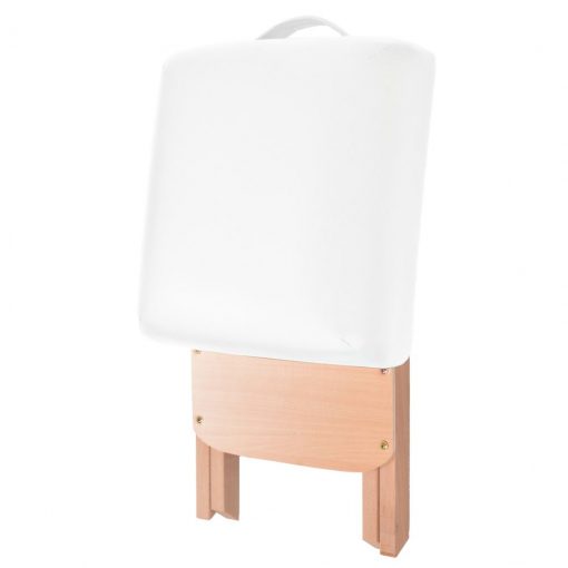 Zložljiv masažni stolček z 12 cm debelim sedežem bel