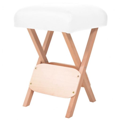 Zložljiv masažni stolček z 12 cm debelim sedežem bel