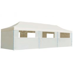Zložljiv pop-up šotor za zabave z 8 stranicami 3x9 m krem