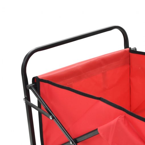 Zložljiv ročni voziček jeklen rdeč