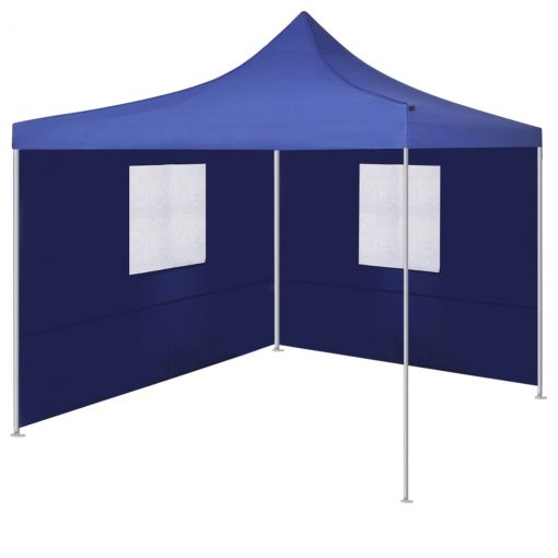 Zložljiv šotor z 2 stenama 3x3 m modre barve