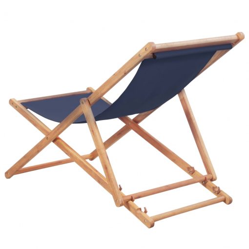 Zložljiv stol za na plažo blago in lesen okvir modre barve