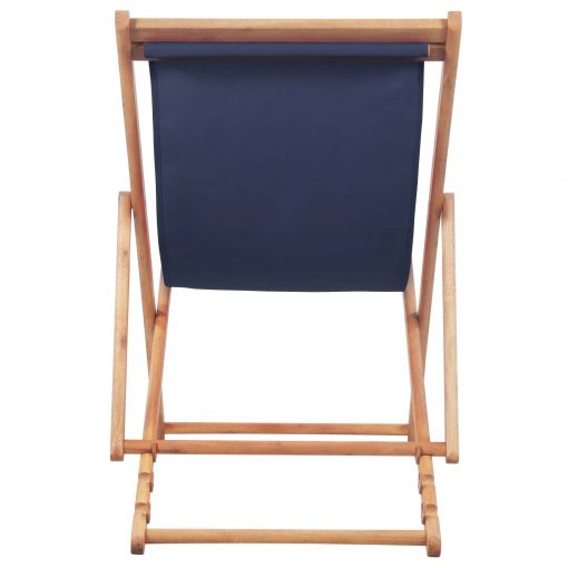 Zložljiv stol za na plažo blago in lesen okvir modre barve