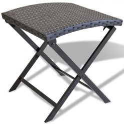 Zložljiv stolček poli ratan črne barve