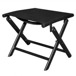 Zložljiv stolček za noge črn aluminij in tekstil