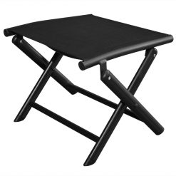 Zložljiv stolček za noge črn aluminij in tekstil