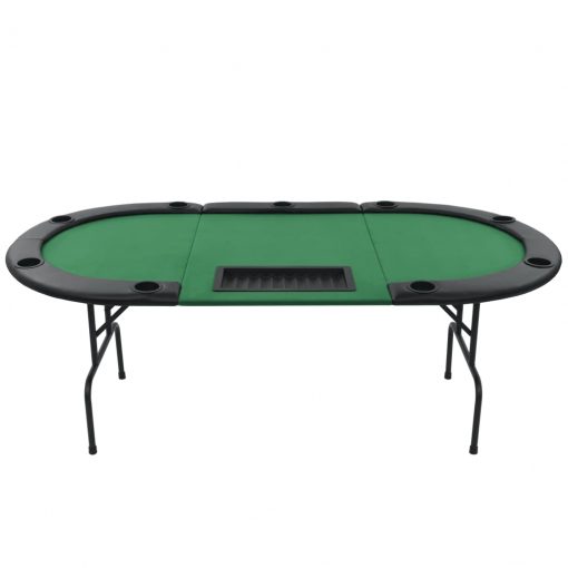 Zložljiva 3-delna poker miza za 9 igralcev ovalna zelena