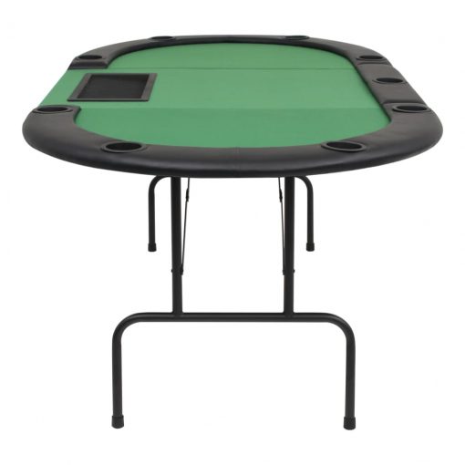 Zložljiva 3-delna poker miza za 9 igralcev ovalna zelena