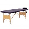 Zložljiva masažna miza 4-conska les vijolična