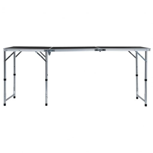 Zložljiva miza za kampiranje siva iz aluminija 180x60 cm