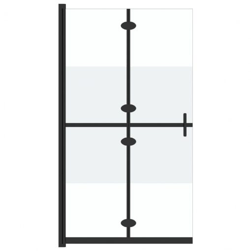 Zložljiva pregrada za tuš delno mlečno ESG steklo 120x190 cm