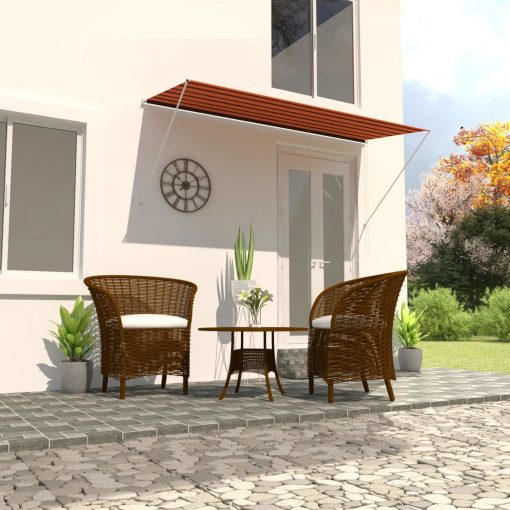 Zložljiva tenda 300x150 cm oranžna in rjava